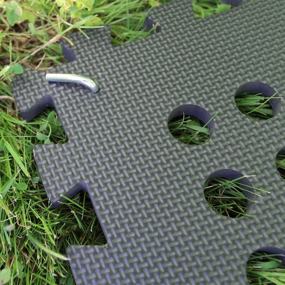 image 1 of Actiasmat - EVA Safety Mat Set for Climbing Frames & Trampolines | 4 Interlocking Black Tiles (52 x 52 cm) – 11.6 Sq Ft. Coverage