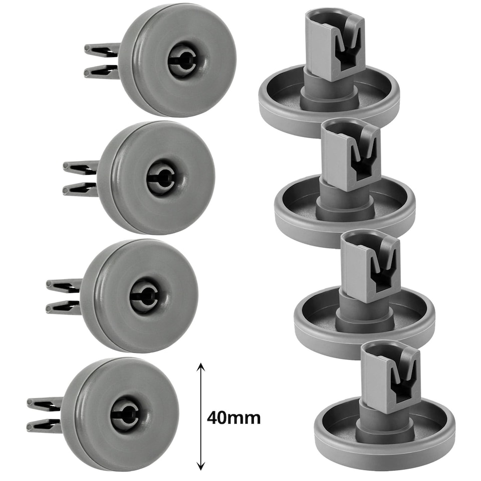 image 1 of SPARES2GO Basket Wheels compatible with AEG Dishwasher 40mm x 8