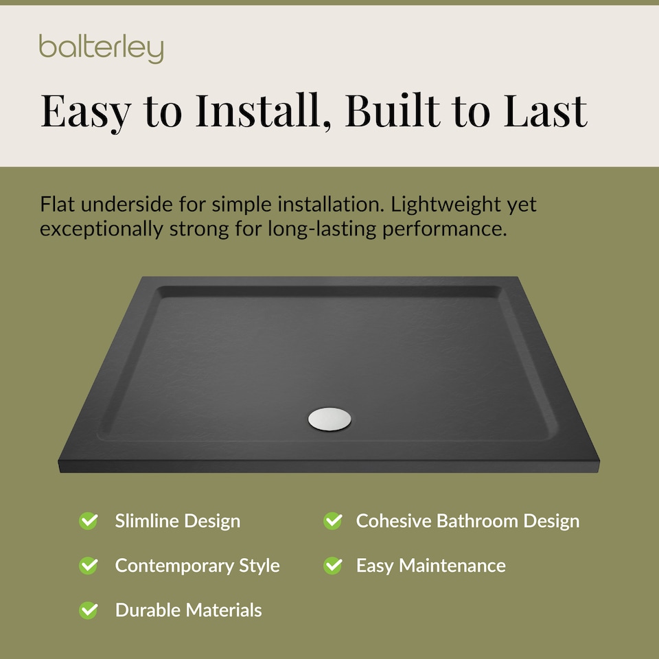 image 1 of Balterley Premium Rectangular Shower Tray | Grey | Grey Slate | 1
