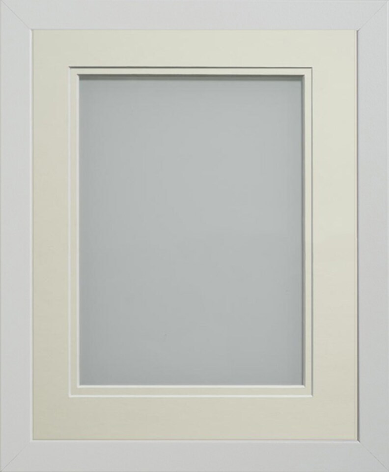 image 1 of Frame Company Allington White Picture Frame 12x12 Inch with Double Ivory Mount for 8x8 inch print (Overall Frame Size 345 x 345 mm)