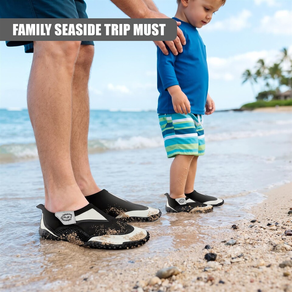 image 1 of GEEZY Aqua Water Shoes, Unisex, Beach Surfing Holidays - Grey, UK Adult 10