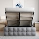 image 5 of Vida Designs Valentina 5ft King Size Ottoman Bed Storage Fabric Upholstered, Light Grey Velvet, 150 x 200cm