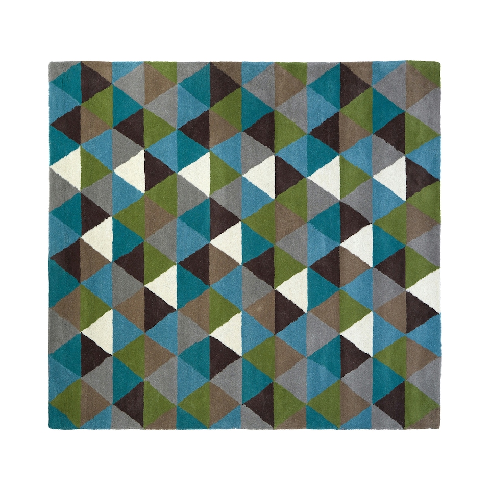 image 1 of Interiors by Premier Multicoloured Large Geometric Rug, Hand Tufted Cotton Wool Blend Area Rug, Colourful Patterned Rug Multi