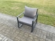 image 5 of Fimous Aluminium Outdoor Garden Furniture Set Gas Fire Pit Dining Table Set Gas Heater Burner with 2 Arm Chair 2 Small Footstools Dark Grey 7 Seater