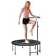 image 1 of HOMCOM Mini Trampoline, Rebounder Jumper with Adjustable Handle, Black