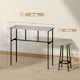 image 7 of HOMCOM 6-Piece Industrial Bar Table Set, 2 Kitchen Tables with 4 Stools, Grey