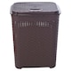 image 4 of 55L Plastic Rattan Laundry Basket | Brown | 1