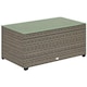 image 1 of Outsunny Outdoor Coffee Table, Glass Top Rattan Side Table, Dark Grey