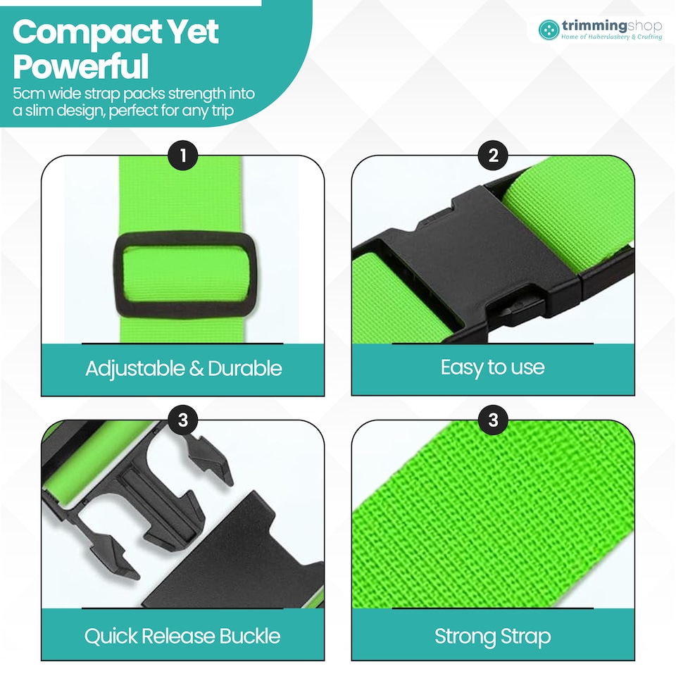 image 1 of Strong Adjustable Luggage Strap with Buckle - Pack of 4