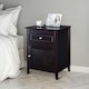 image 3 of COSTWAY 2-Tier Nightstand Modern Sofa Side Table Bedroom Brown
