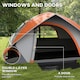 image 6 of Outsunny 2 Man Camping Tent with Sewn-in Groundsheet, 3000mm Waterproof, Orange