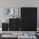 image 7 of Vida Designs Riano 3 Piece Bedroom Set (3 Drawer Bedside Chest, 5 Drawer Chest, 3 Door Wardrobe), Black (5)