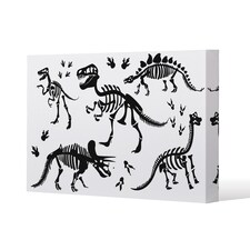 Stylish Dinosaur Silhouettes (Canvas Print) / 31 x 41 x 4cm | Multi