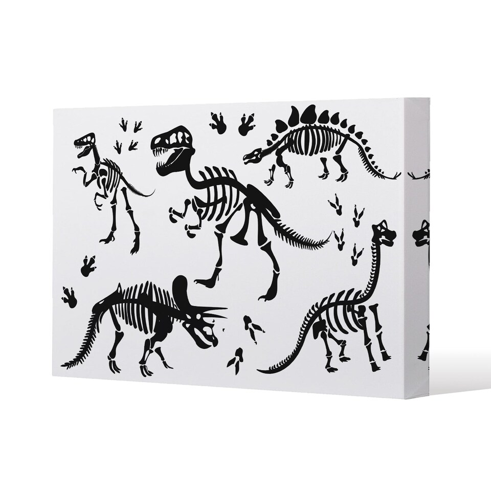 Stylish Dinosaur Silhouettes (Canvas Print) / 31 x 41 x 4cm | Multi