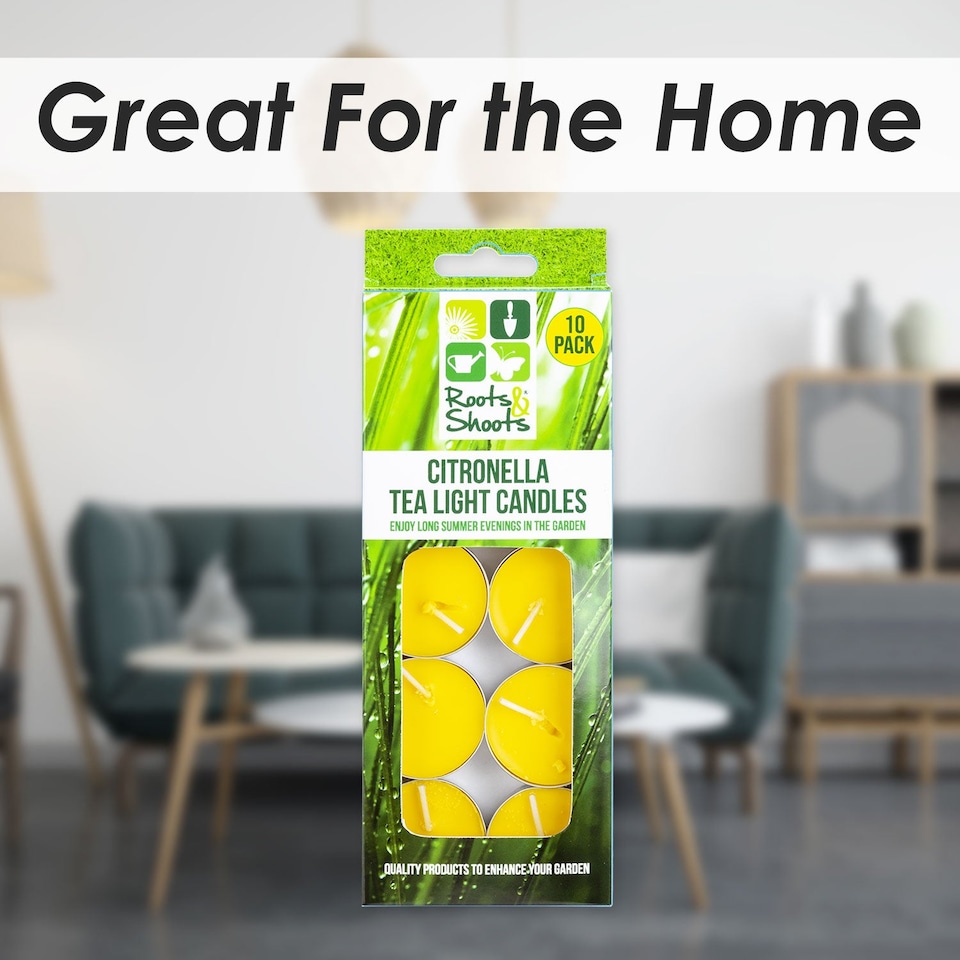 image 1 of PMS Citronella Tealight Candles Insect Repellent Pack of 10 4cm Yellow