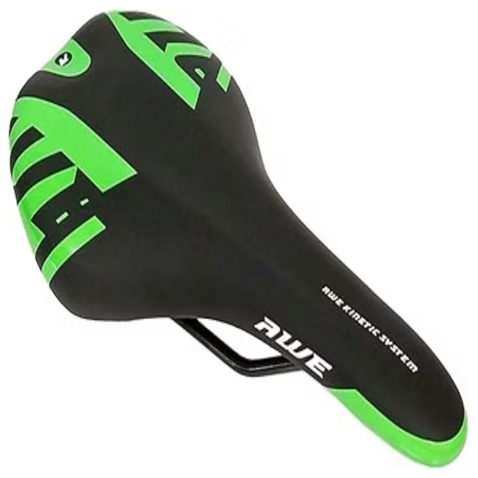 image 1 of AWE Adult Unisex MTB/Race Bike Green/Black Gel Saddle With Steel Rails