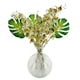 image 3 of Glass Vase Clear Fern Print Glass Bottle Vase 26cm Botanik | White | 26