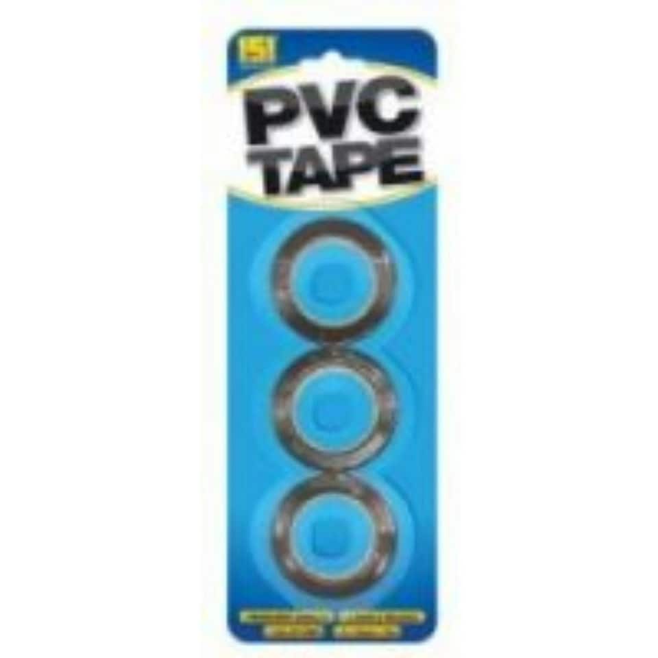 image 1 of Black PVC Tape 3 x 18mm x 15m (3 Pack)