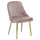 image 2 of Interiors by Premier Dusky Pink Velvet Dining Chair, Mid-Century Modern Pink and Gold Velvet Dining Chairs, Luxury Dining Chair