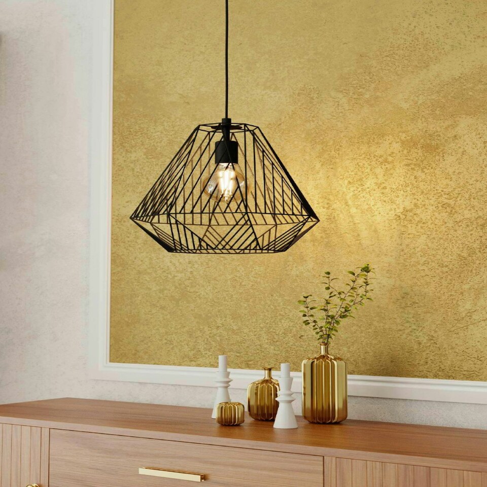image 1 of EGLO Stype Vintage Industrial Pendant Light WBS Black