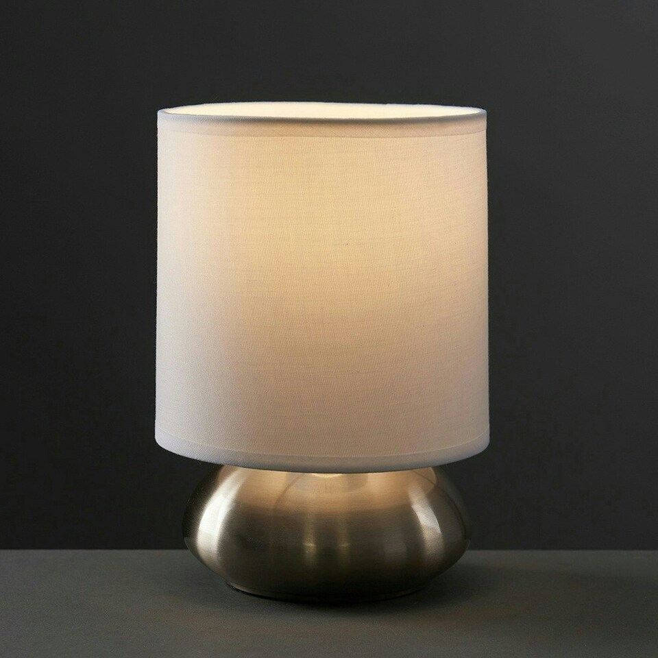 image 1 of ValueLights Chrome Touch Table Lamp With White Shade