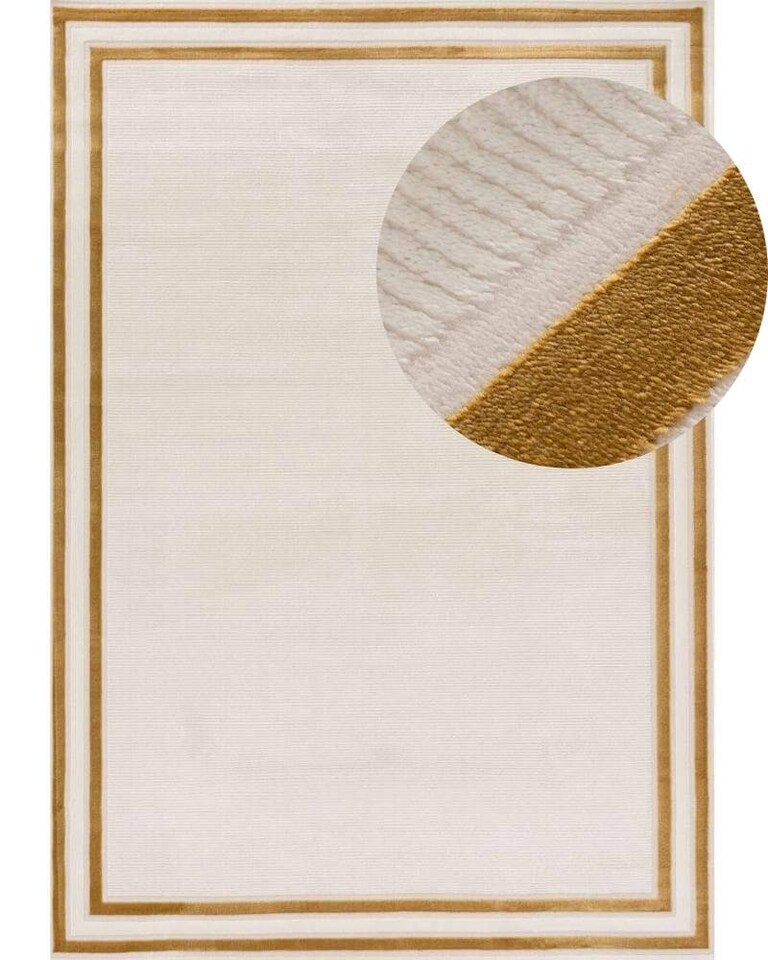 image 1 of The Rugs Carmel Collection Bordered Area Floor Rug Runner Soft Pile Living Room Bedroom