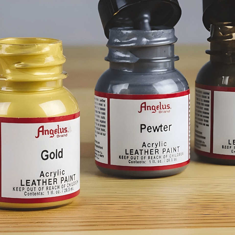 image 1 of Angelus Metallic Leather Paint for Sneaker Customs and Shoes 1oz