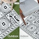 image 4 of Homescapes Outdoor Rug Luxury Waterproof Reversible, For Garden, Geometric Aztec | Black | Black and White