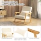 image 9 of COSTWAY Upholstered Rocking Chair Modern Rocker Wood Frame Beige White