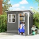 image 2 of Outsunny 7 x 4ft Galvanised Steel Garden Shed with Foundation Kit, Grey 