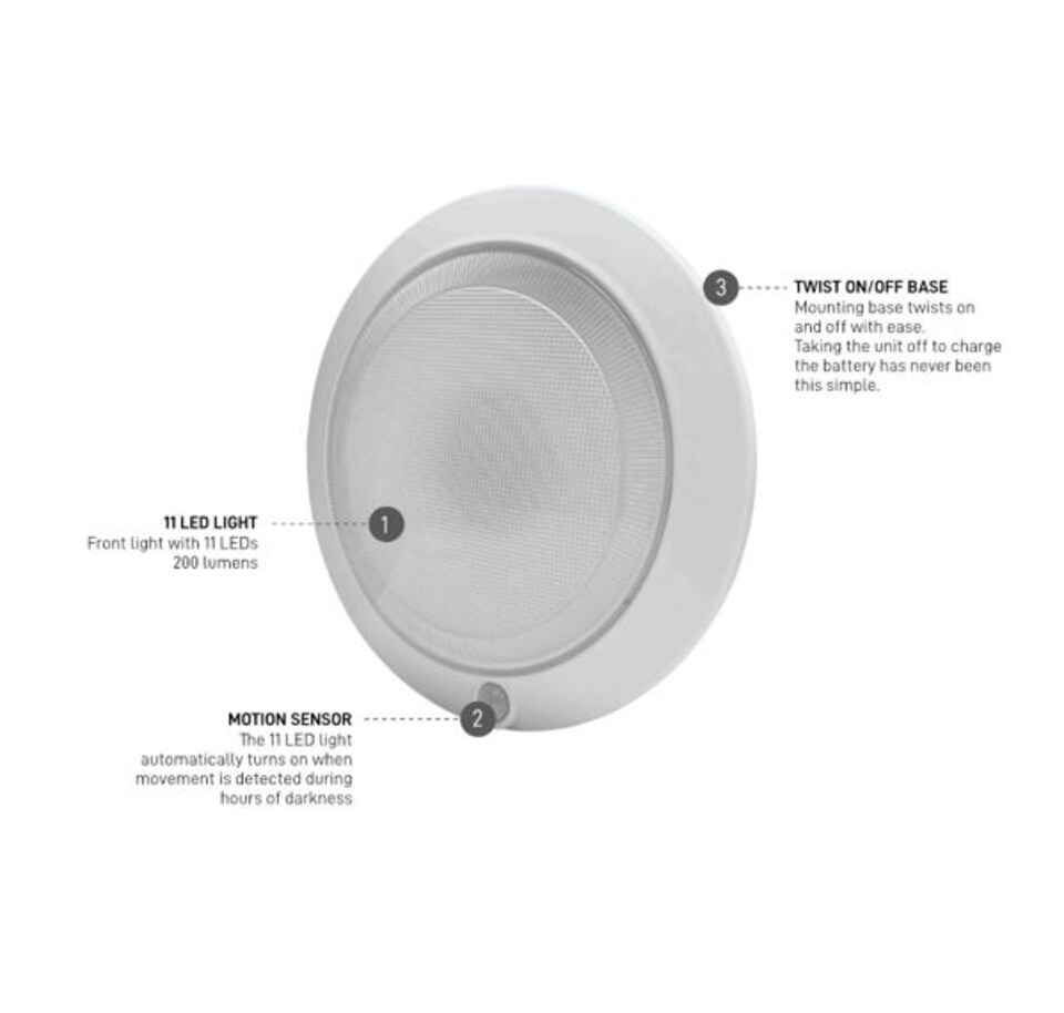 image 1 of Xtralite Omni Large Stick-On Motion Sensor LED Wall Light USB Rechargeable