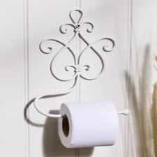 Lyon White Iron Wall Toilet Roll Holder