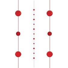Red Circles Fun String Balloon Tail 182cm