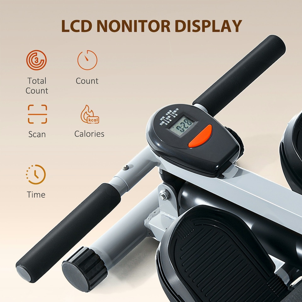 image 1 of HOMCOM 12 Level Fitness Rowing Machine Cardio Fitness Workout and Gym Training