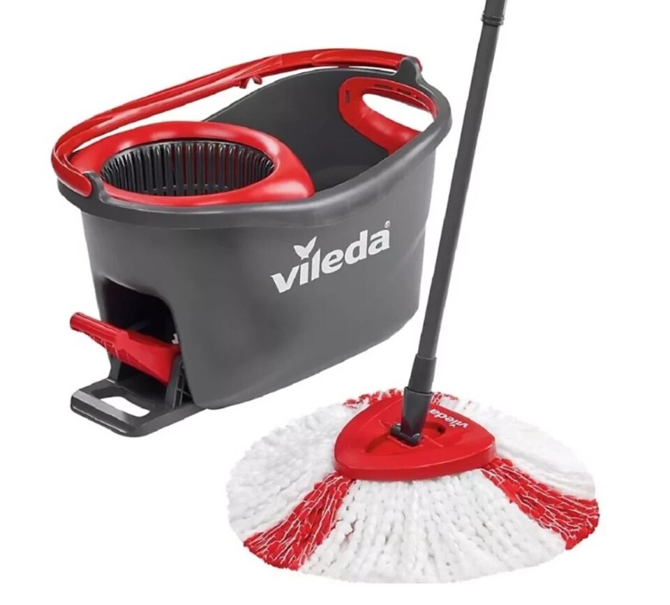 Vileda Turbo 3 in 1 Mop and Bucket Set with Microfibre Mop Head, Spin Mop & Bucket