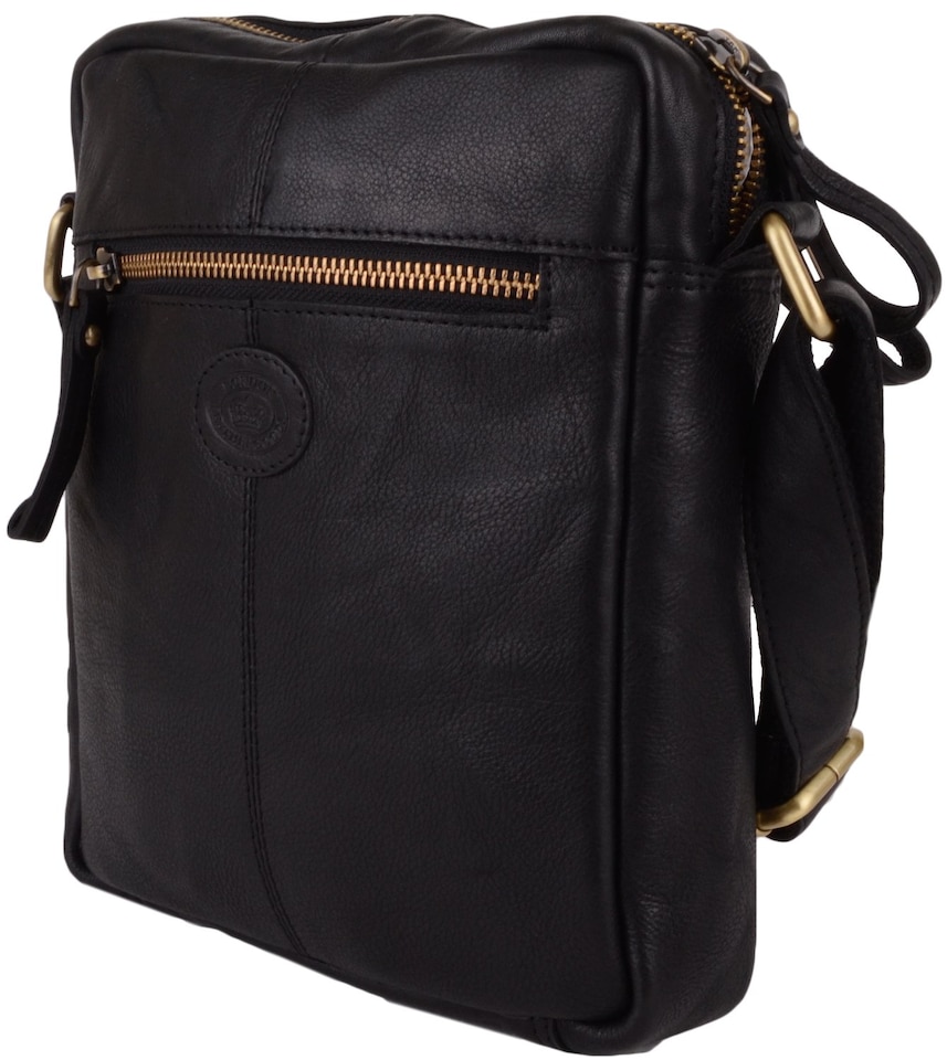 image 1 of London Leathergoods Mens / Womens Premium Soft Leather Handbag / Shoulder / Cross Body Bag | Black | Black