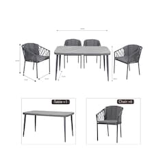Groundlevel The Sweenie 7 Piece Outdoor Furniture Set Outdoor Patio Chairs and Table