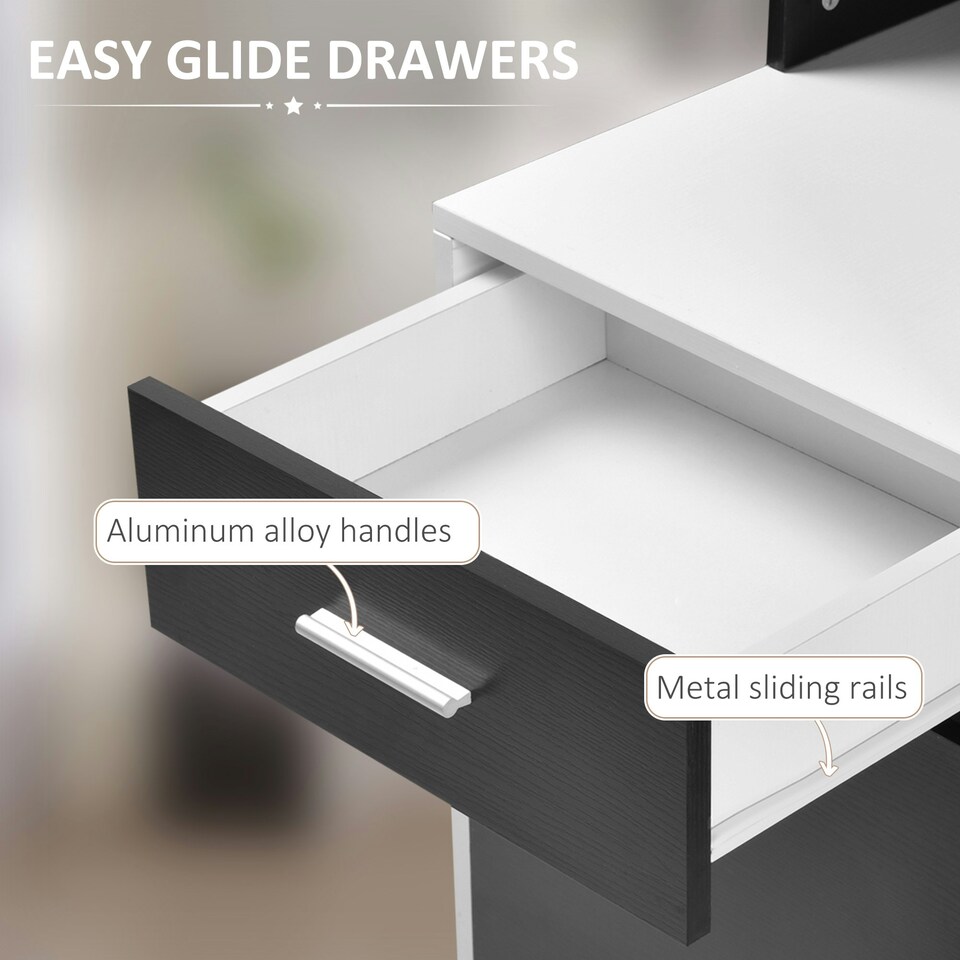 image 1 of HOMCOM Multi-Storage & Workstation Desk Table Storage Shelves Home Office