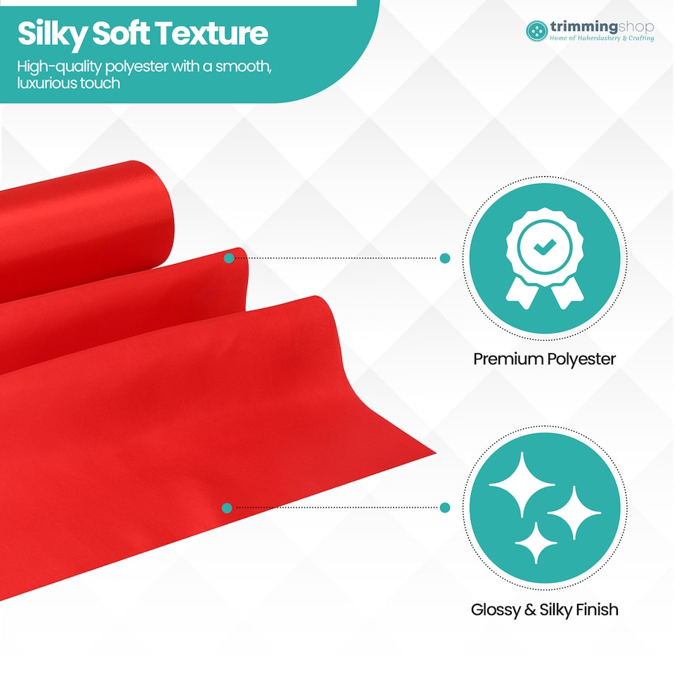 image 1 of Satin Fabric Roll, Silky & Shiny, Soft Polyester Roll - 29cm x 20m