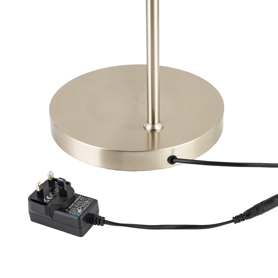 image 1 of Modern Nickel Task Floor Lamp with LED Halo Ring and CCT Memory Dimmer