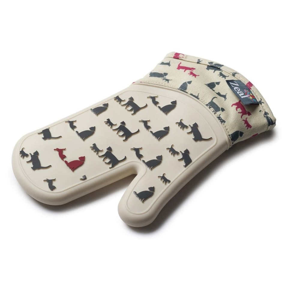 image 1 of SteamStop™ Silicone Single Oven Glove | Brown | Cat