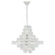 image 1 of Interiors by Premier Classical Silver Leaf Chandelier, 12 Bulb Teardrop Glass Pendant Light, Vintage-Inspired Ceiling Light Silver