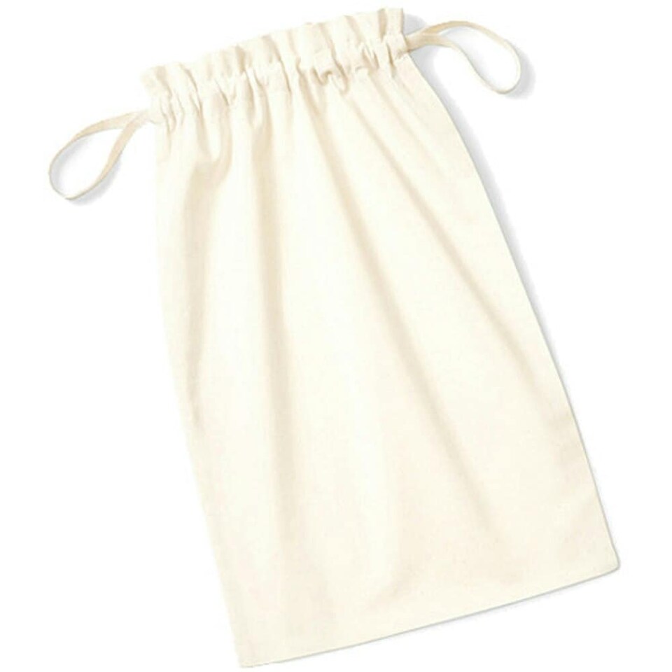 image 1 of Westford Mill Soft Organic Cotton Drawcord Bag (Pack of 2) - Natural - M | Cream | M
