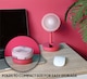 image 3 of Premier Compact USB Rechargeable Desktop Fan with Adj Head Pink