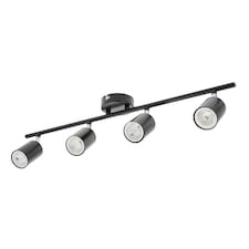 CGC JACK Black Four Head GU10 Ceiling Spot Bar Light Black
