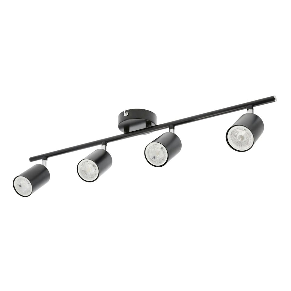 image 1 of CGC JACK Black Four Head GU10 Ceiling Spot Bar Light Black