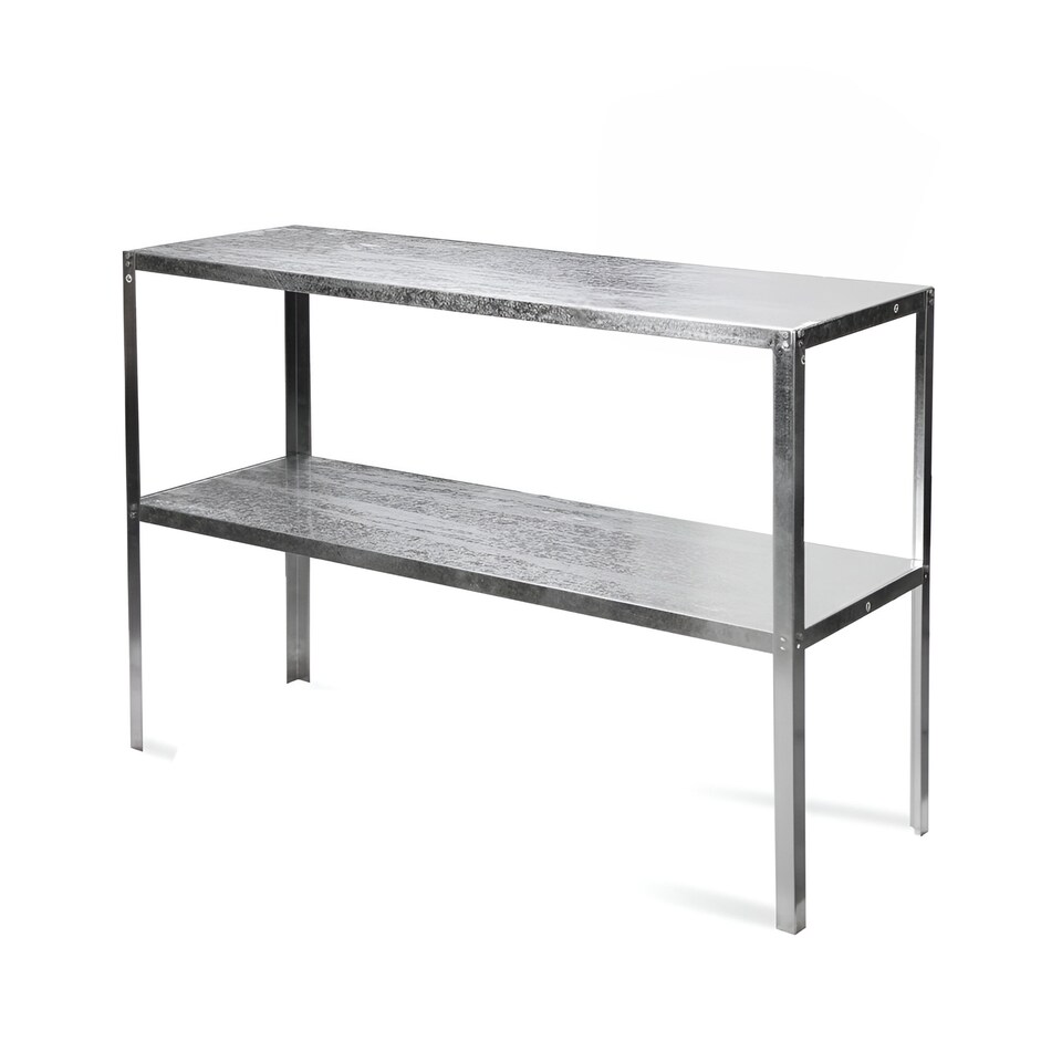 image 1 of Lacewing 2 Tier Essential Greenhouse Garden Staging Galvanised Steel Shelving Silver 118cm | Silver | Silver | 1