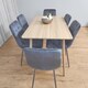 image 3 of Dining Table and 6 Chairs Wood Effect 6 Grey Velvet Chairs Dining Set