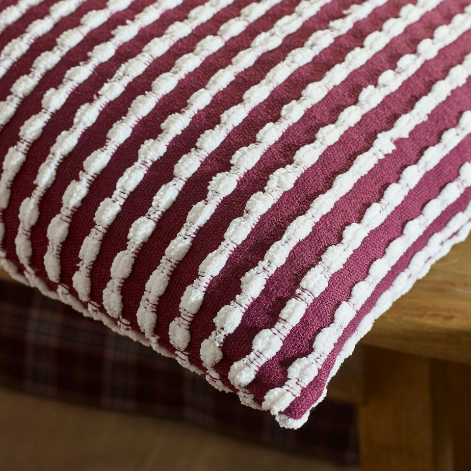 image 1 of Catherine Lansfield Stab Stitch 43x43cm Cushion Plum Purple | Plum