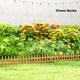 image 7 of Outsunny Pack of 12 Wooden Plant Border Fence Garden Fixed Picket Fence Brown